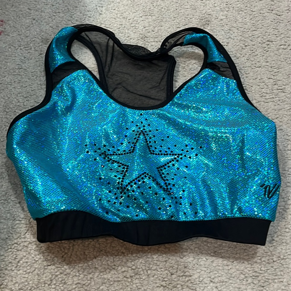 Blue sports bra
